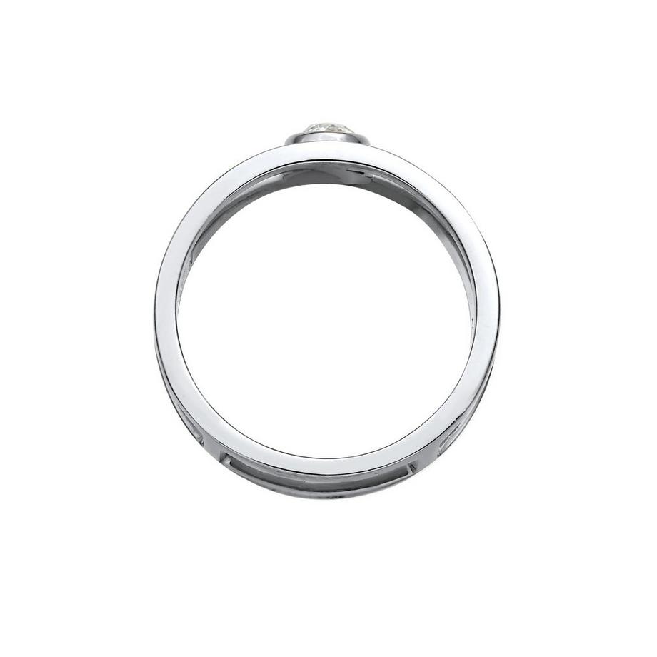 Elli  Bague Doppelring Solitär Kristalle 925 Silber 