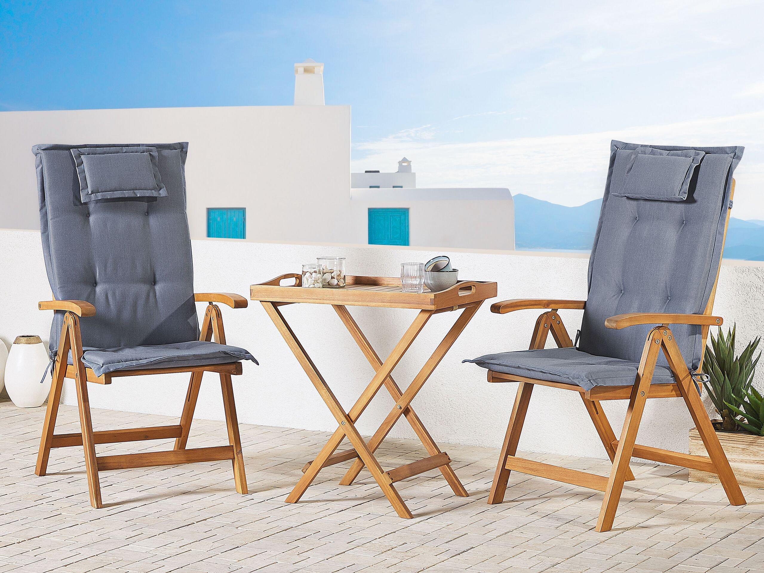 Beliani Bistro Set aus Akazienholz Klassisch JAVA  