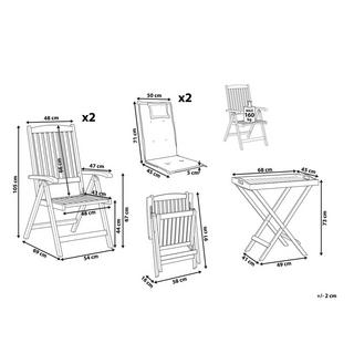 Beliani Bistro Set aus Akazienholz Klassisch JAVA  