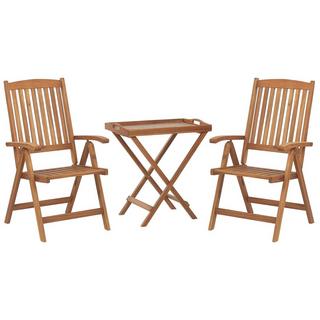 Beliani Bistro Set aus Akazienholz Klassisch JAVA  