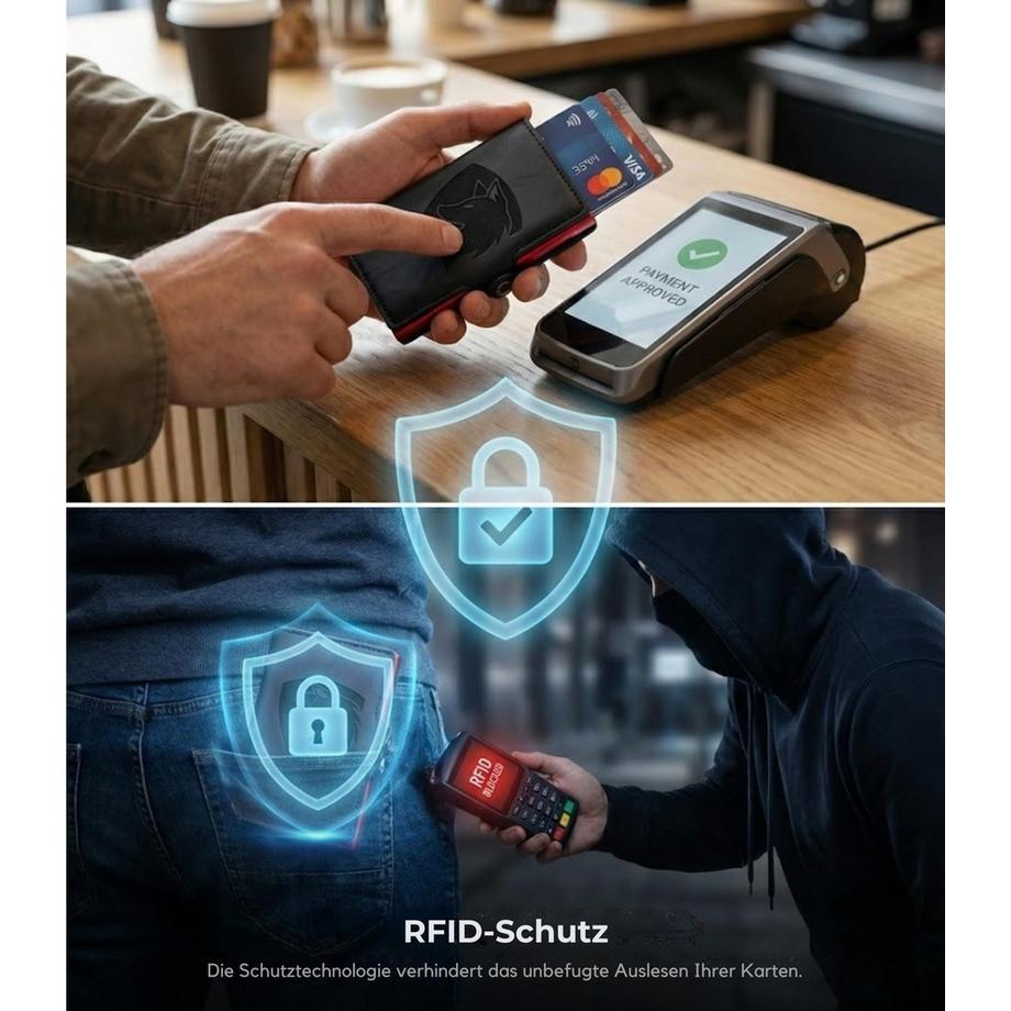 Only-bags.store Porte-Cartes en Cuir RFID avec Système GripLock  