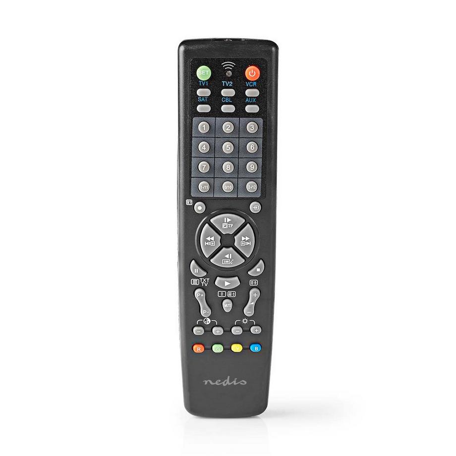 Télécommande universelle | Préprogrammé | 10 appareils | Boutons mémoire / Bouton Guide TV | Infrarouge | Noir