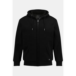 JP1880  Giacca per l'outdoor in felpa con cappuccio, fodera di teddy e zip, fino alla tg. 8XL 