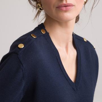 Pull col V en fine maille