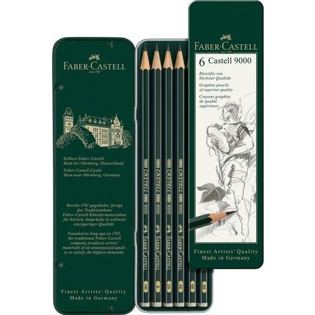 Faber-Castell FABER-CASTELL Bleistift CASTELL 9000 119063 Metalletui 6 Stück  