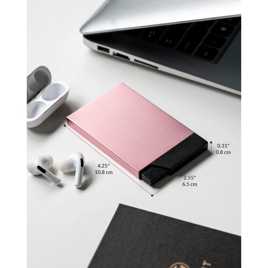 Only-bags.store Portacarte Metallo Protezione RFID NFC Slim Automatico Pop Up  