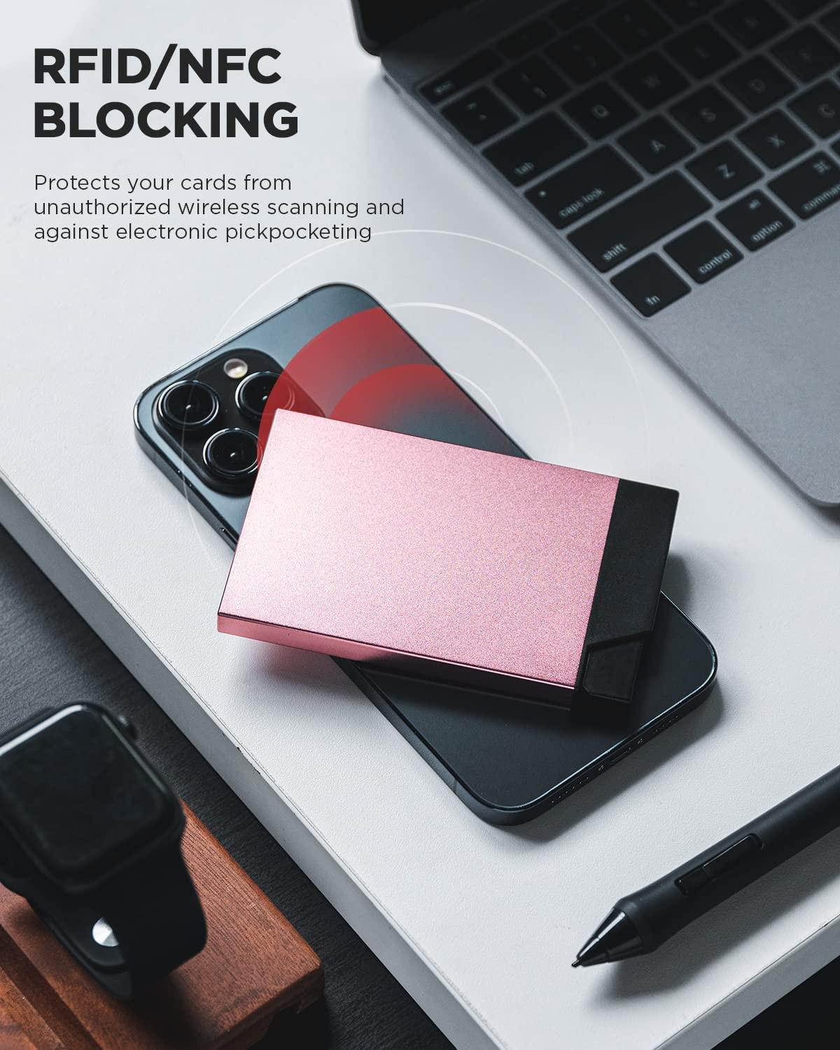 Only-bags.store Metall RFID NFC Schutz Slim Automatisches Pop Up Kartenetui  