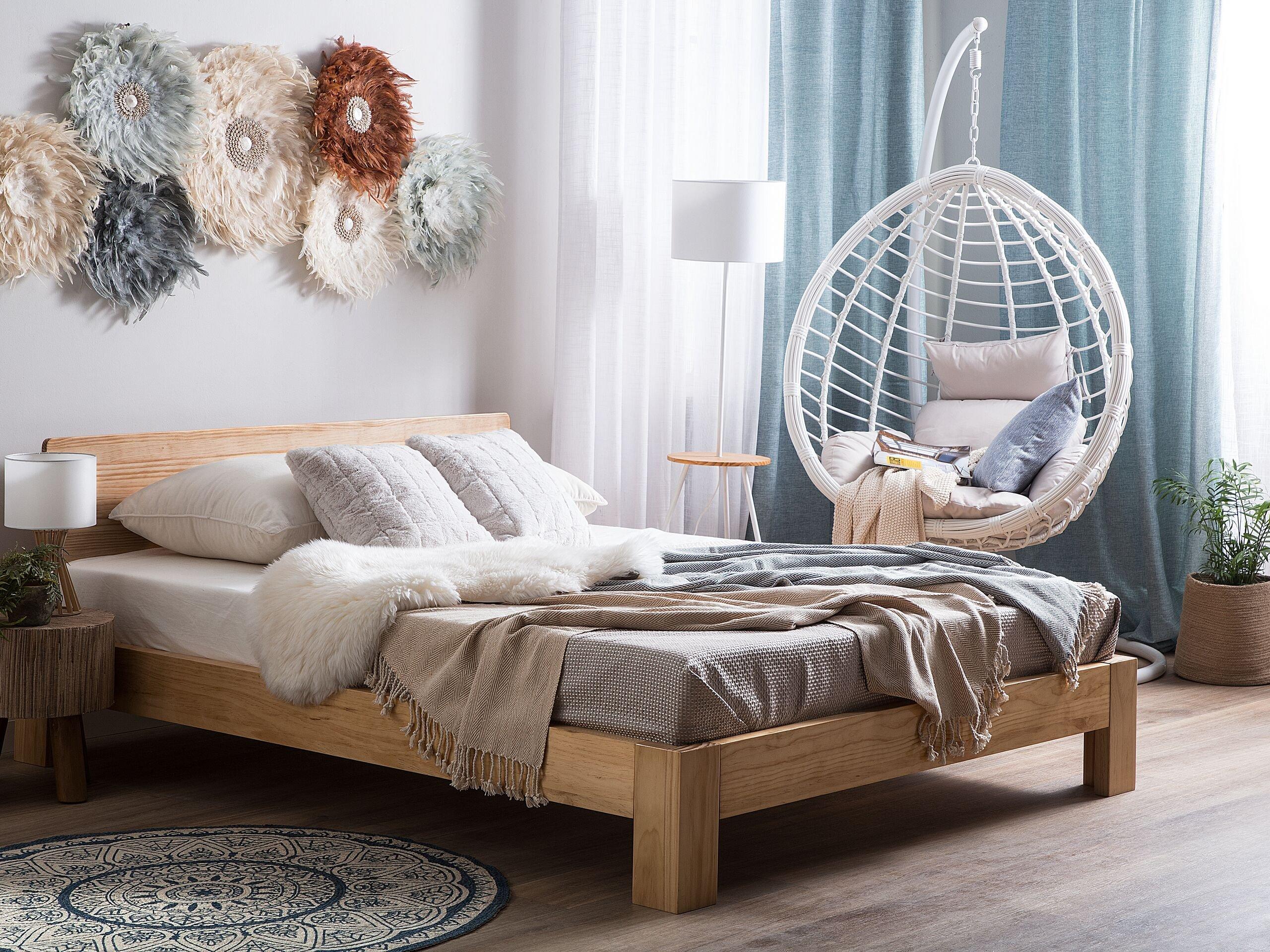 Beliani Letto con rete a doghe en Legno di pino Scandinavo ROYAN  