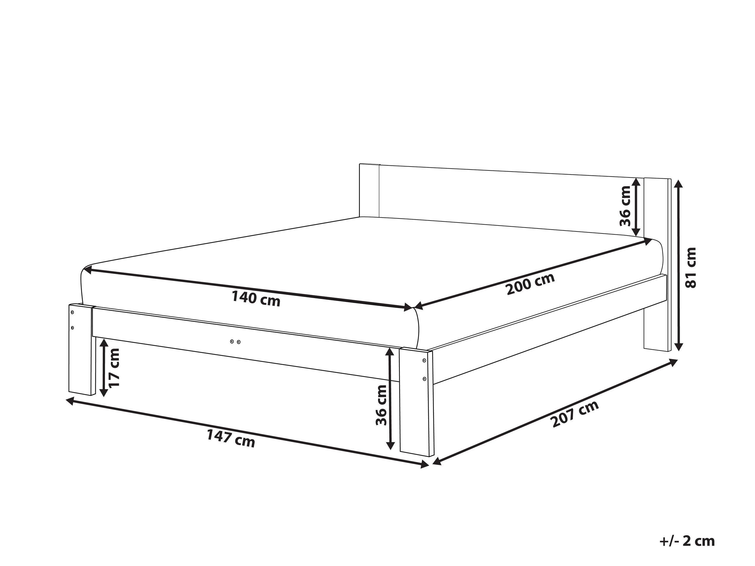 Beliani Letto con rete a doghe en Legno di pino Scandinavo ROYAN  