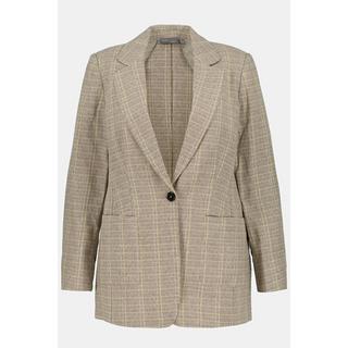 Ulla Popken  Blazer à carreaux, col à revers, demi-doublure 