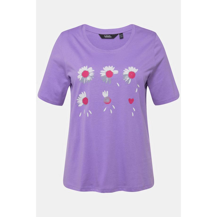 Ulla Popken Classic Blüten Print Halbarm T-Shirt  
