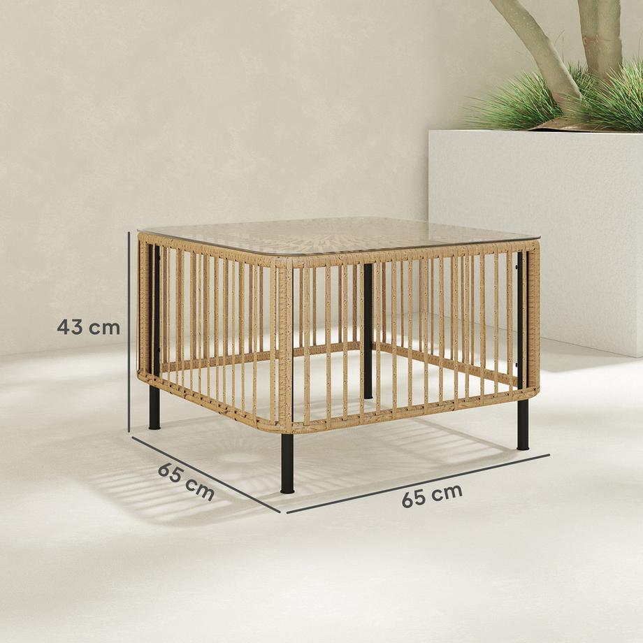 Outsunny Rattan-Gartentisch  