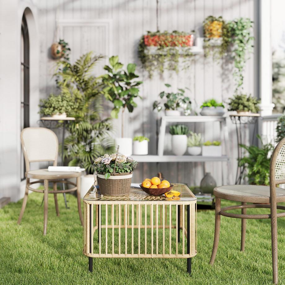 Outsunny Rattan-Gartentisch  