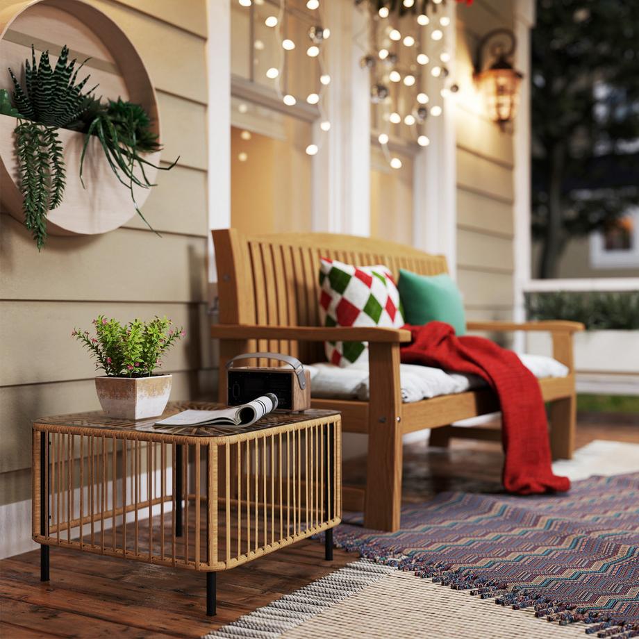 Outsunny Rattan-Gartentisch  