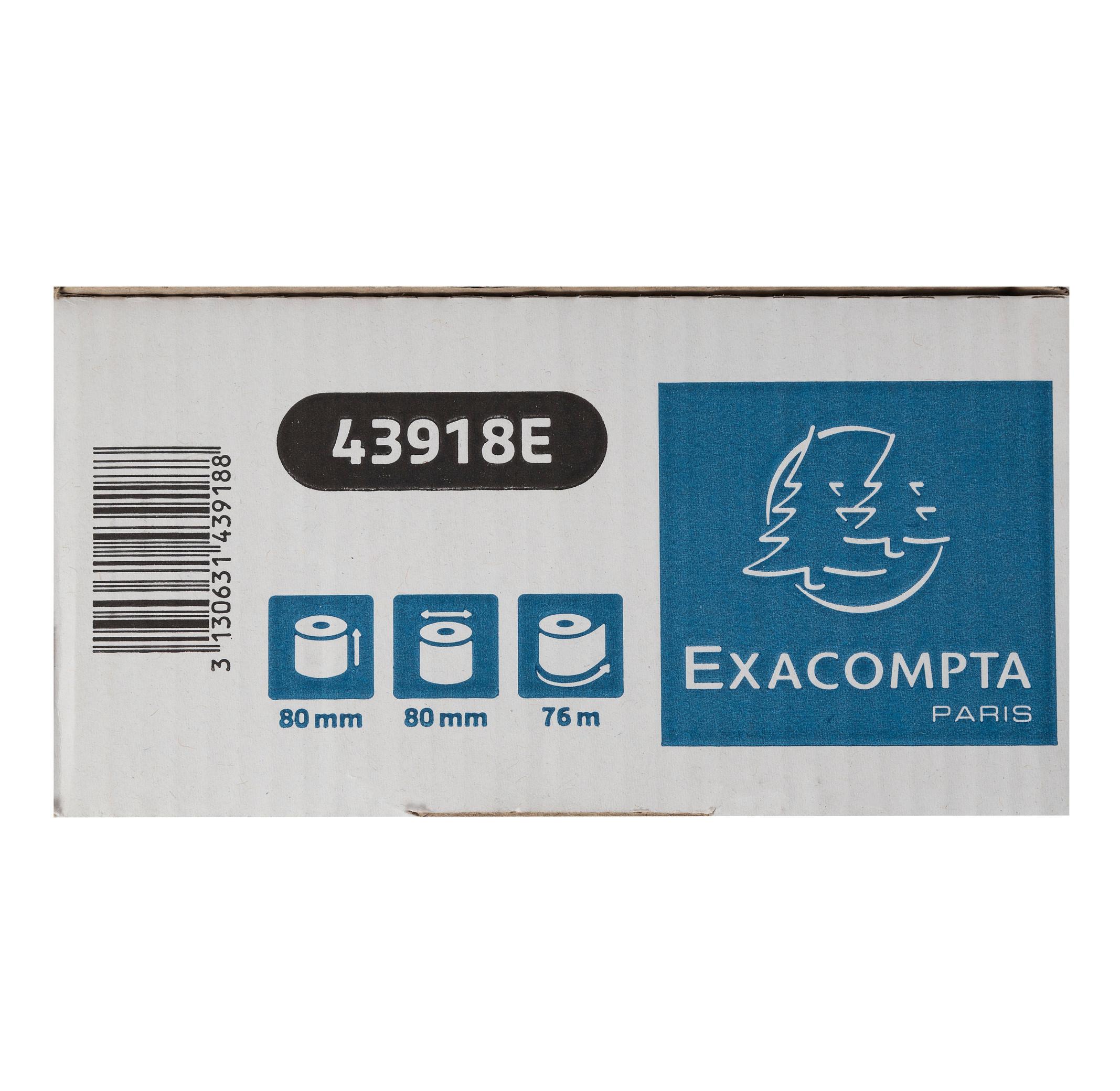 Exacompta Kassenrolle 80mm x 76m, 1-lagig, thermisch, 52g, BPA-frei, Safe Contact x 30  