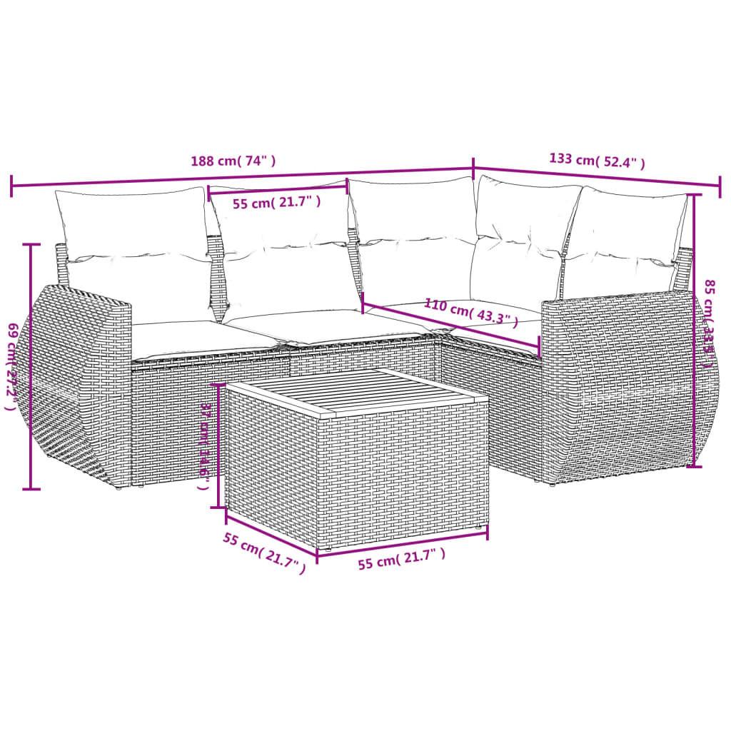 VidaXL Ensemble de canapés de jardin rotin synthétique  