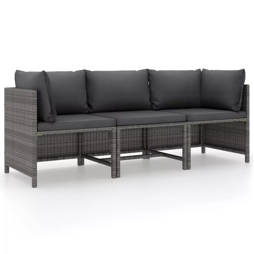 VidaXL - Gartensofa poly-rattan, One Size, Grau