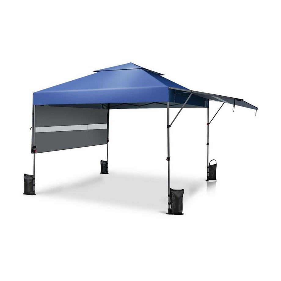 Northix Tenda parasole con baldacchino pop-up 300 x 537 x 270-290 cm blu  