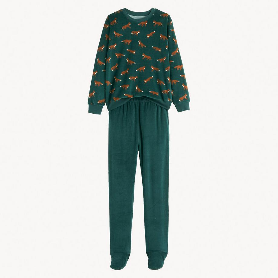 Pyjama velours avec pieds
