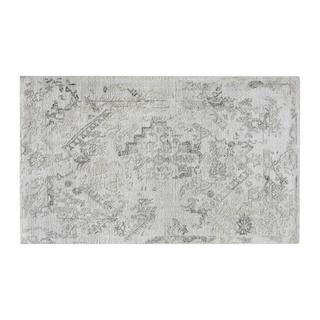 Vente-unique  Tapis vintage en laine et viscose fait à la main - 200 x 290 cm -  1200g/m2 - Gris  - IVYRA 