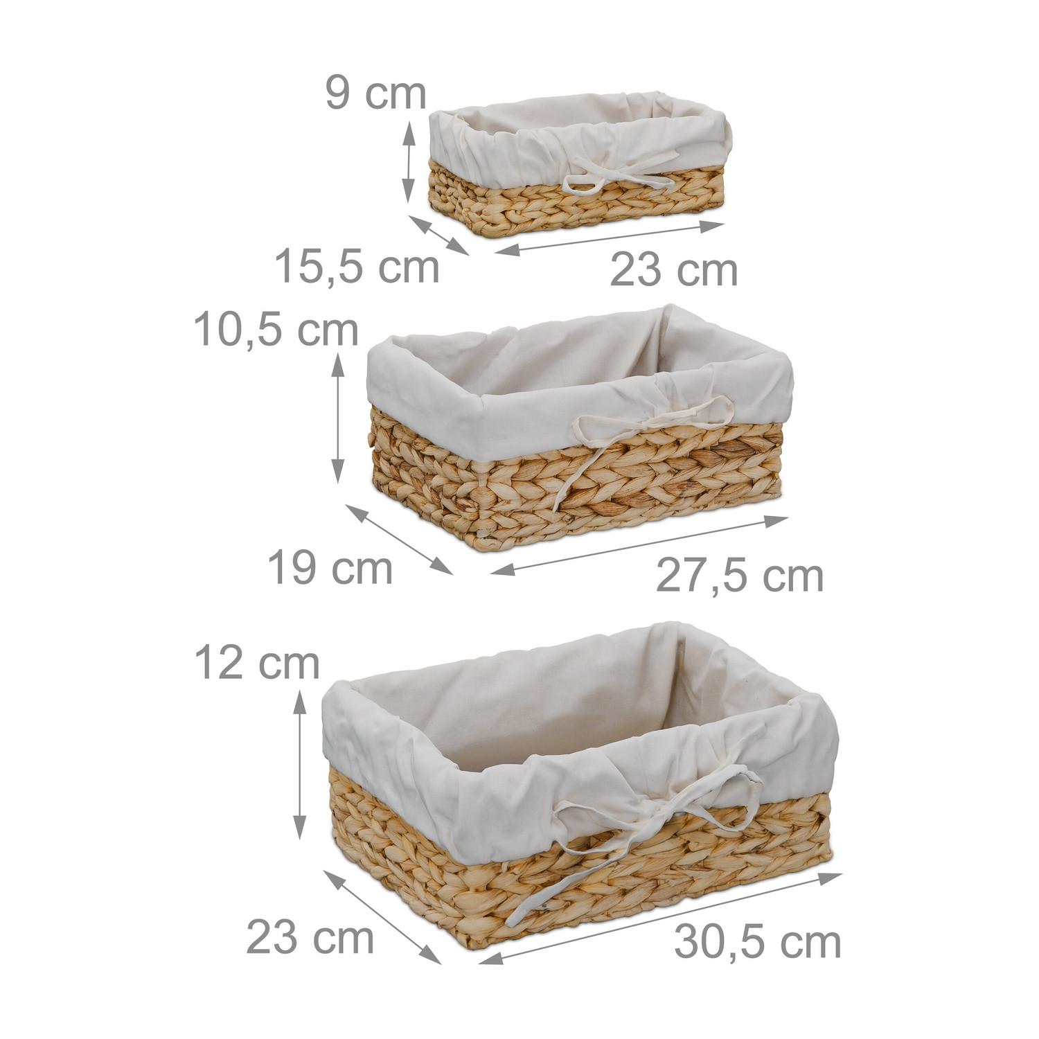 Northio ensemble de 3 paniers à pain avec insert en coton  