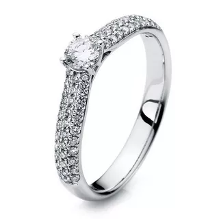 MUAU Schmuck  Verlobungsring 585/14K Weissgold Diamant 0.54ct. 