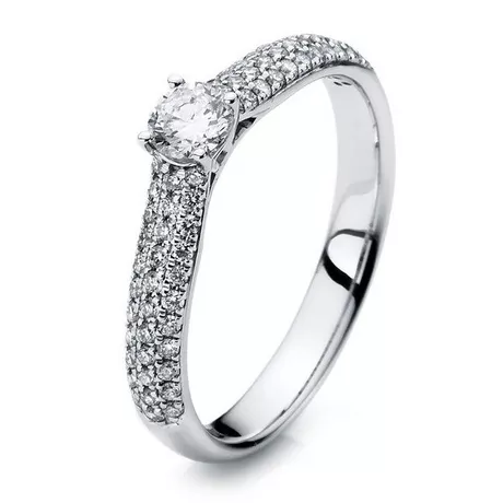MUAU Schmuck  Verlobungsring 585/14K Weissgold Diamant 0.54ct. 