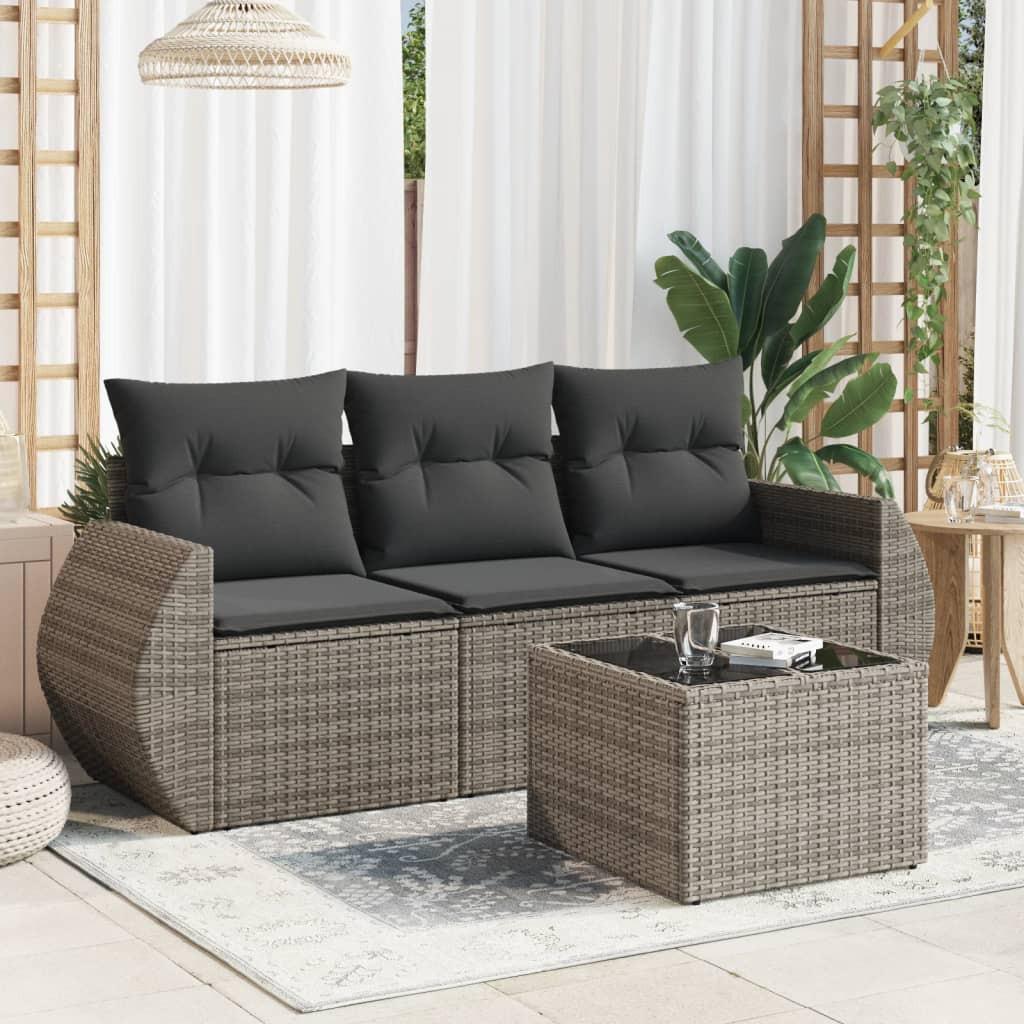 VidaXL set divano da giardino Polirattan  