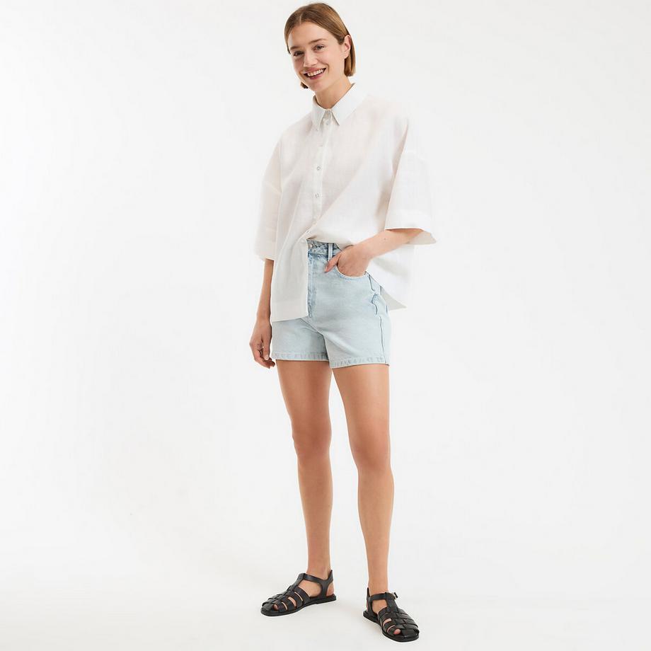 La Redoute Collections Leinenhemd mit weiten Ärmeln und Ellenbogen Signature  