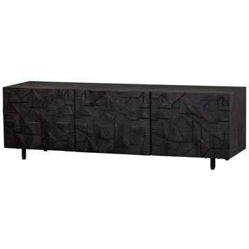 Buffet bas TV comptoir manguier noir 160