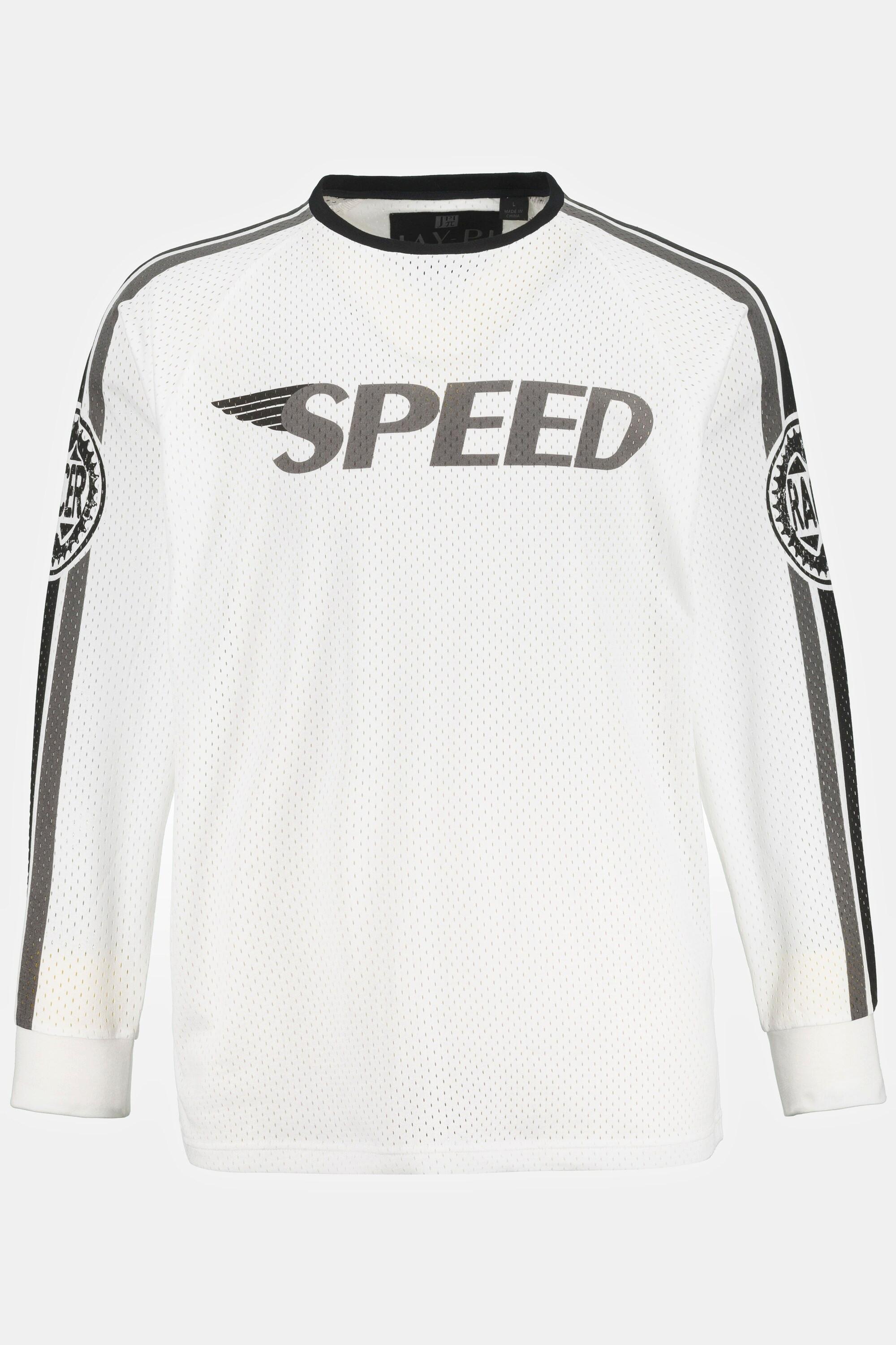 JP1880  Maglia tricot da mountain bike con SPEED, scollo a girocollo e maniche lunghe 