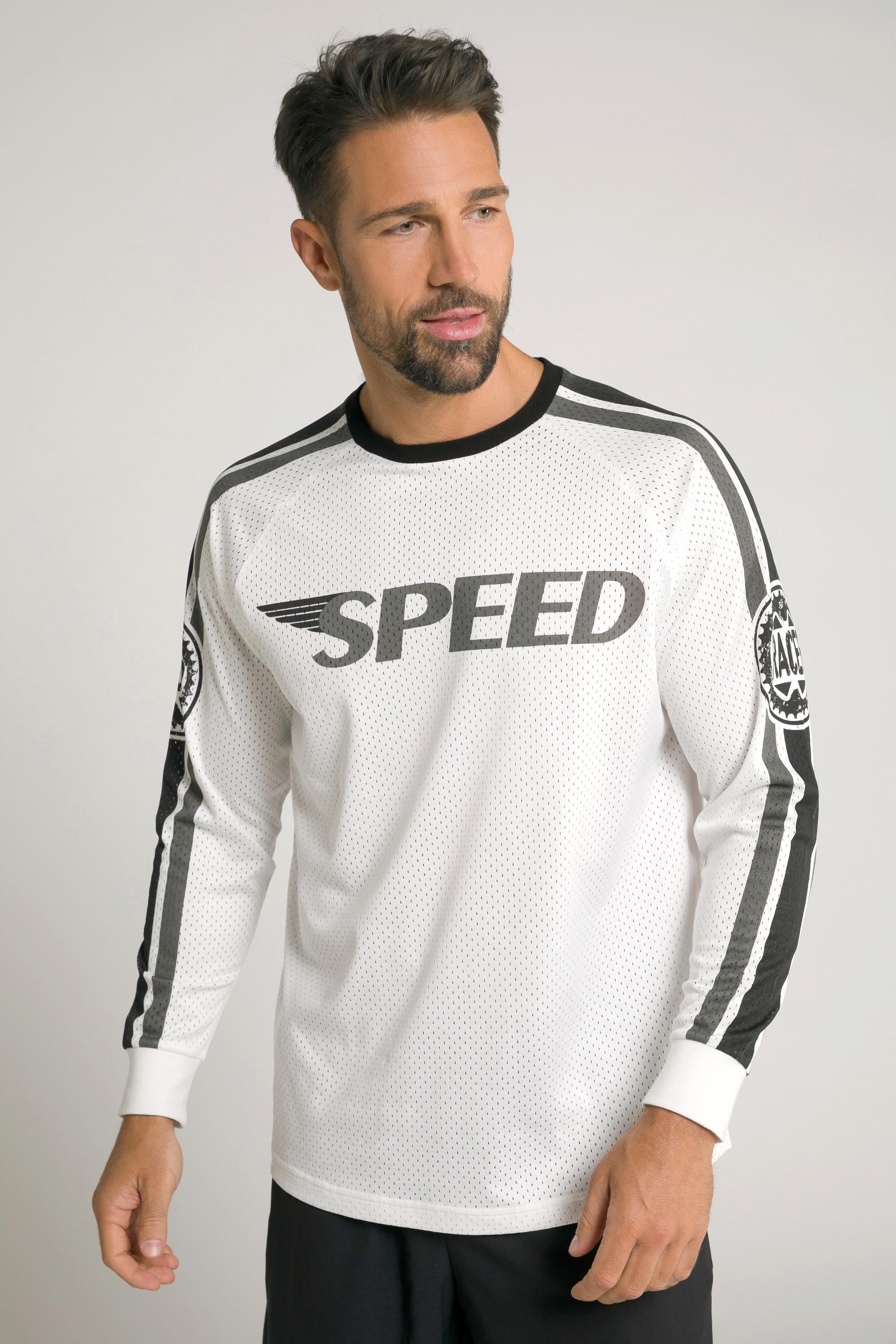 JP1880  Maglia tricot da mountain bike con SPEED, scollo a girocollo e maniche lunghe 