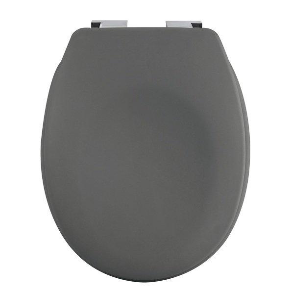 Image of spirella Toilettensitz Duroplast NEELA Mattgrau - Scharniere aus verchromtem ABS