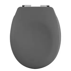 Toilettensitz Duroplast NEELA Mattgrau - Scharniere aus verchromtem ABS