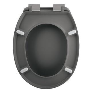spirella Toilettensitz Duroplast NEELA Mattgrau - Scharniere aus verchromtem ABS  