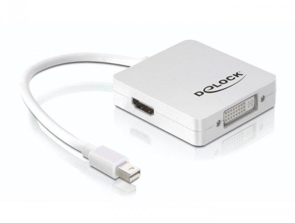 DeLock  DeLOCK 61768 câble vidéo et adaptateur 0,24 m Mini DisplayPort DisplayPort + DVI + HDMI Blanc 