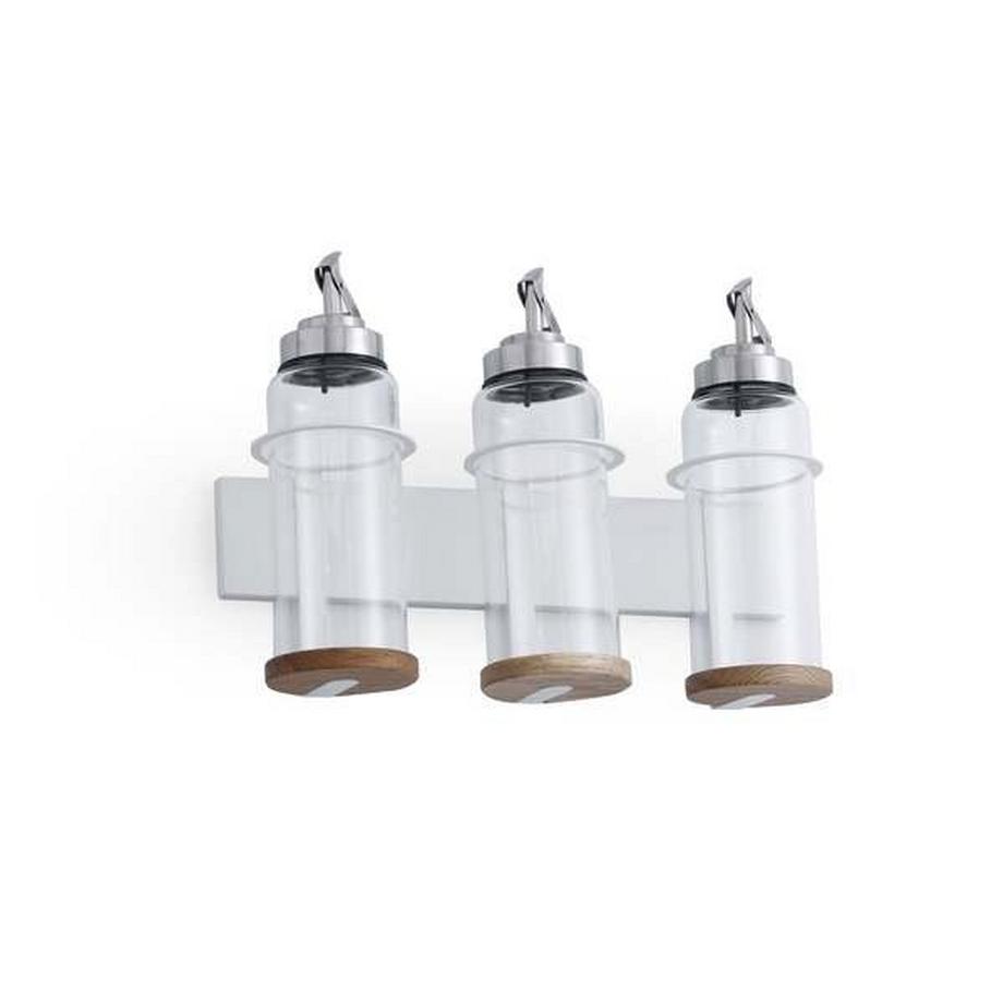 Forster Home Porte-bouteilles magnétique pour huile et vinaigre chêne  