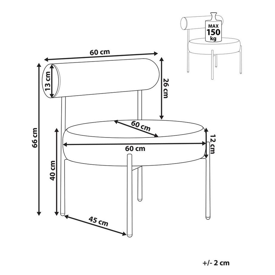 Beliani Fauteuil en Bouclé Rétro ALPHA  