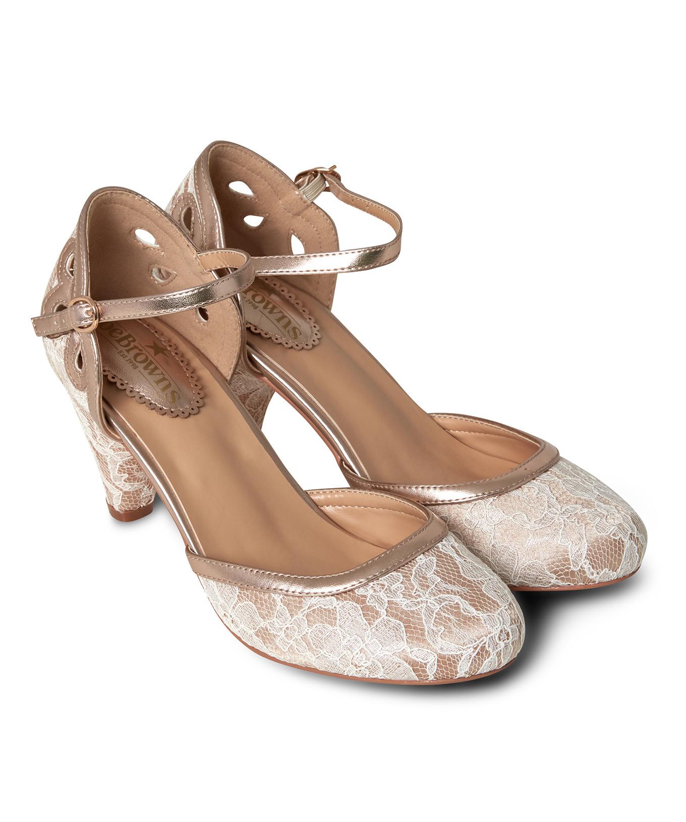 Joe Browns  Roségoldene Metallic Knöchelriemen Schuhe 