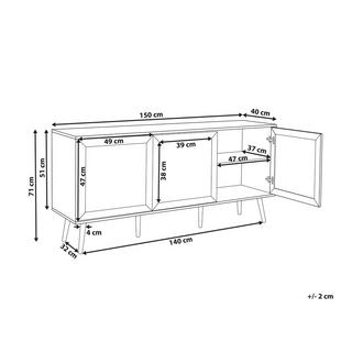 Beliani Credenza a 3 ante en Fibra a media densità (MDF) Rustico OPOCO  