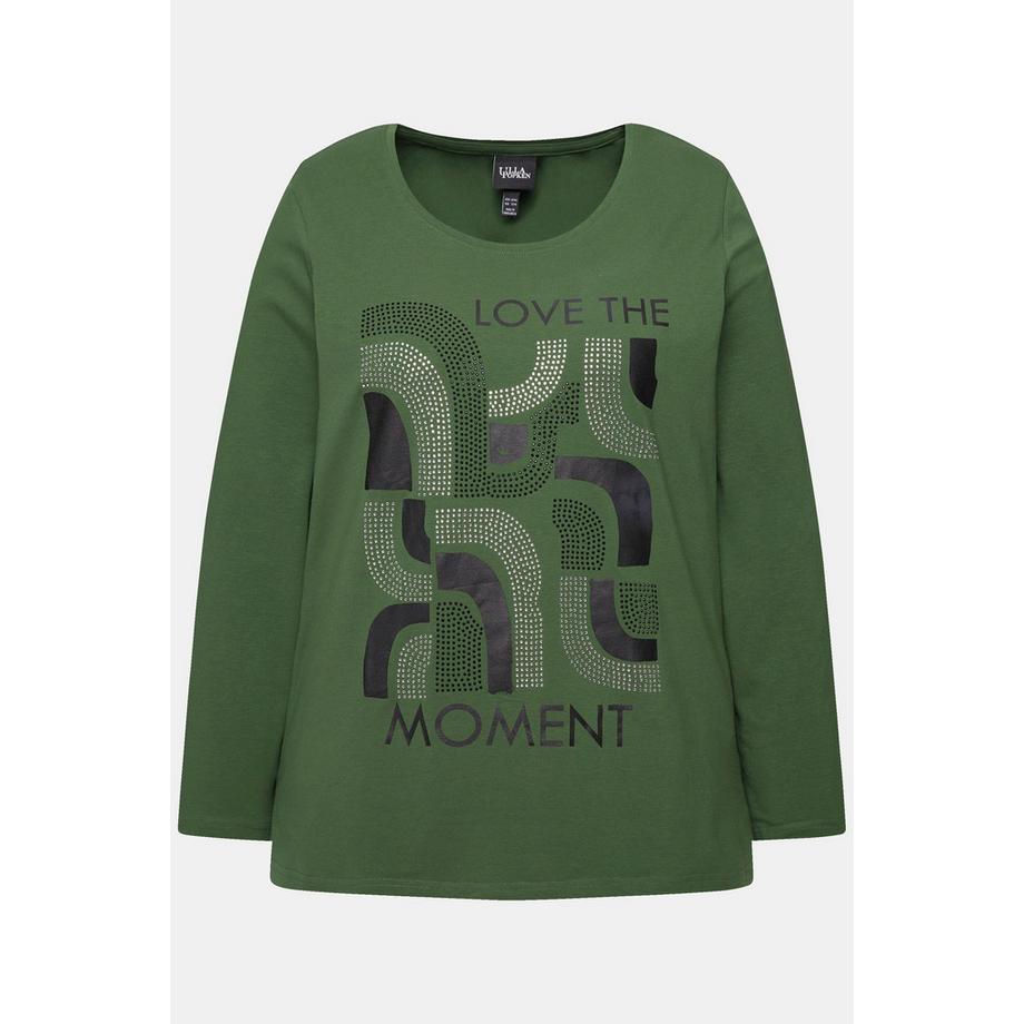 Ulla Popken Classic Graphic Print Langarm Rundhals Shirt  