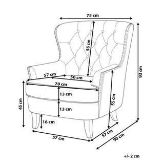 Beliani Fauteuil en Velours Rétro VIBORG II  