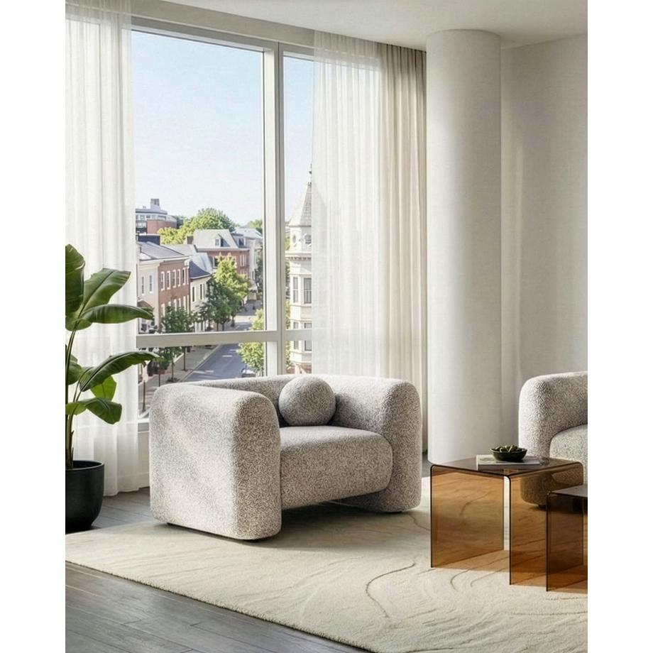 Beliani Fauteuil en Tissu Moderne LEIREN  