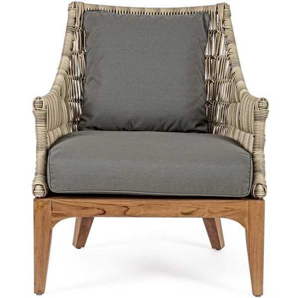 mutoni Fauteuil de jardin Keilani avec coussins  