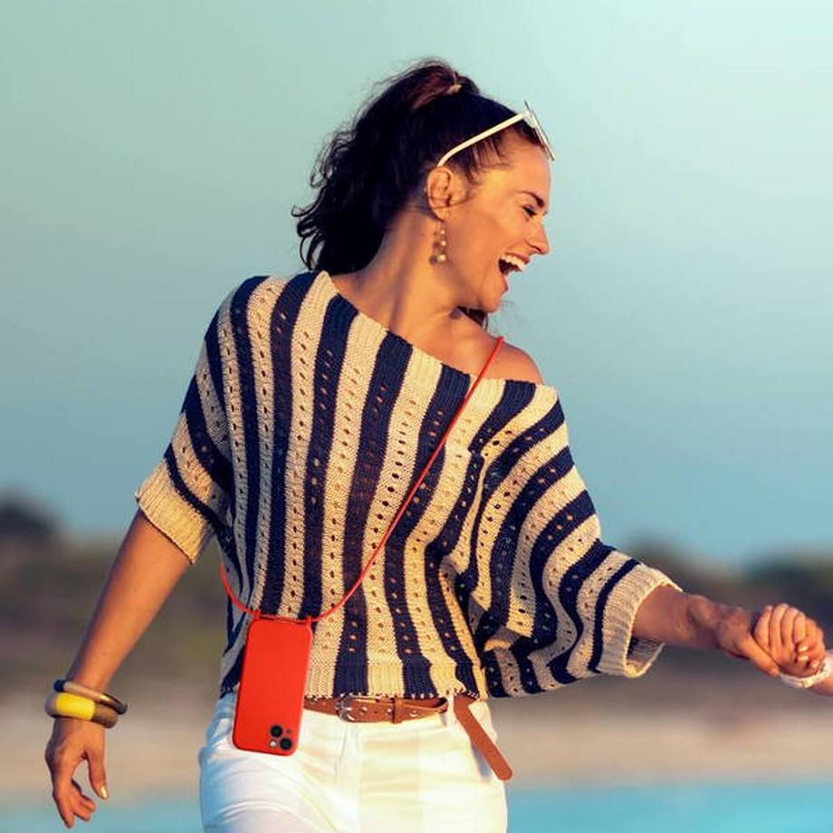 Avizar  Cover Cordino iPhone 13 Mini Rossa 