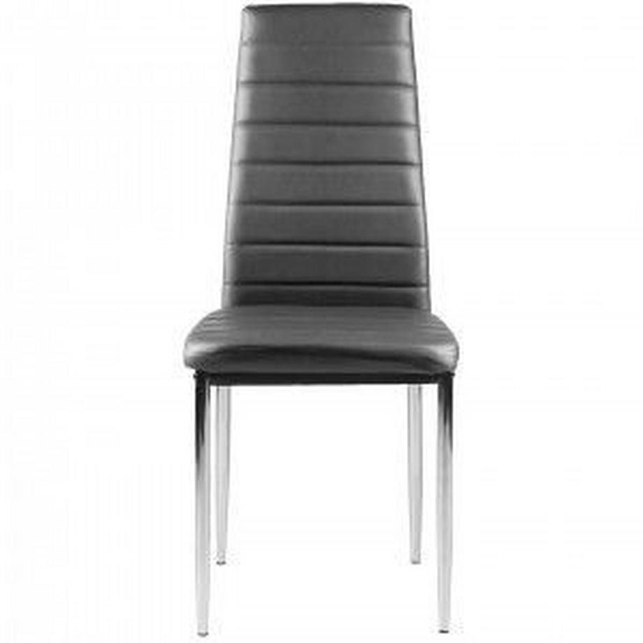 Pricenet Öko-Lederstühle für Wohn- und Esszimmer, 4-tlg. Chrombeine,  