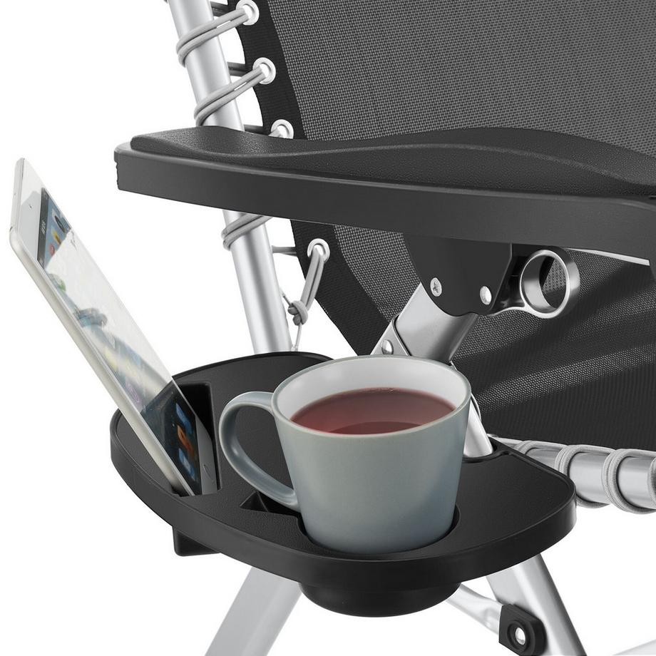 Tectake Chaise longue CLOUD II pliable avec dossier flexible et repose-pieds  