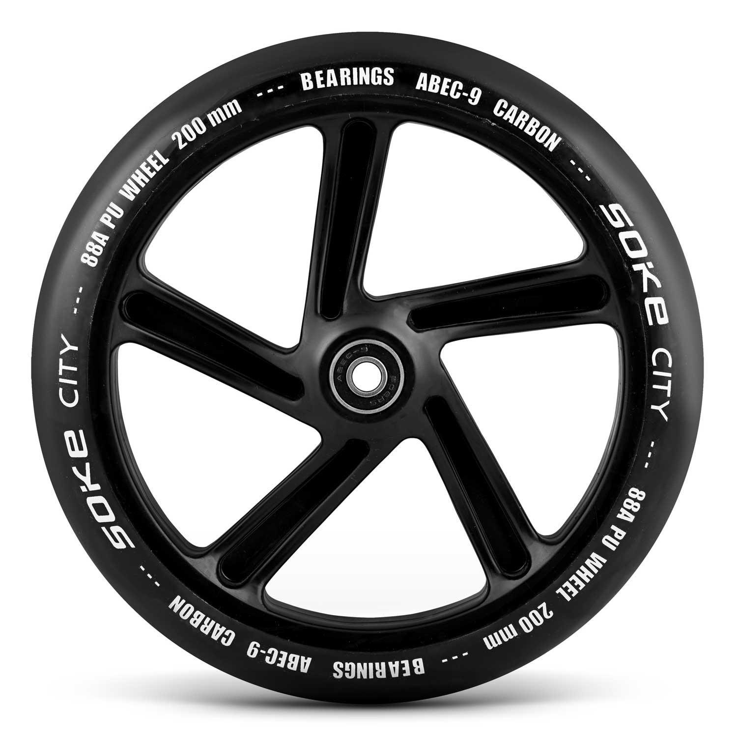 B2X  Roues scooter urbain 200 mm Noir paquet de 2 