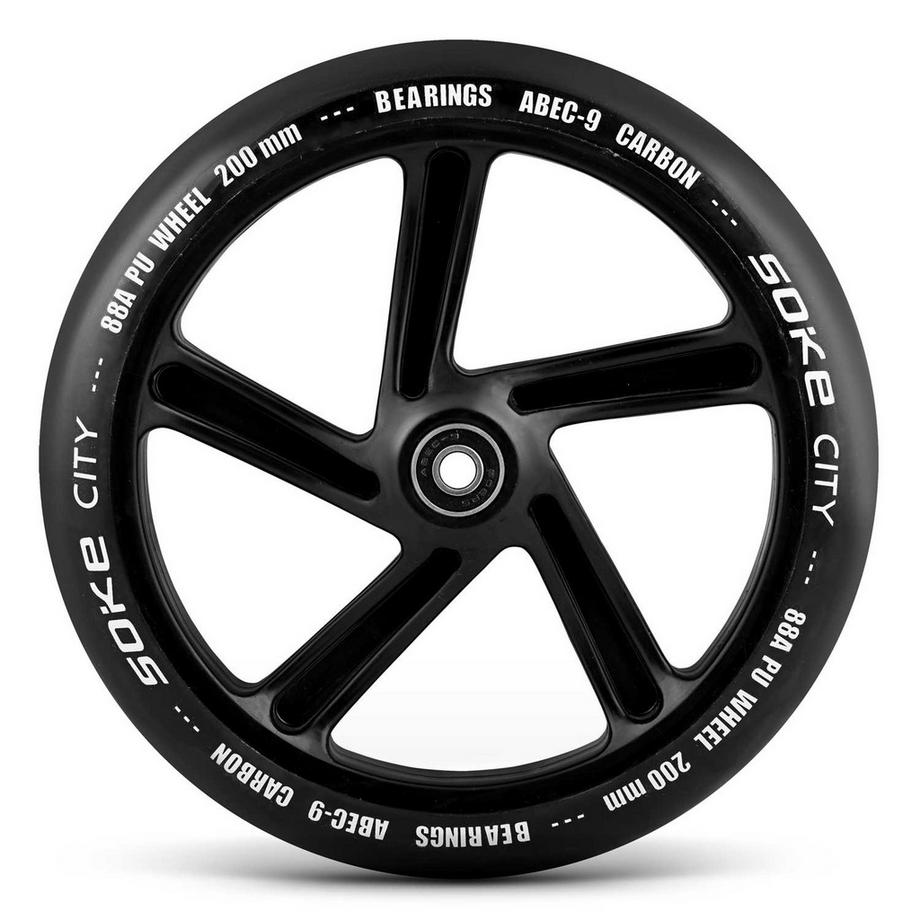 B2X  City-Scooter-Räder 200 mm Schwarz 2er-Pack 