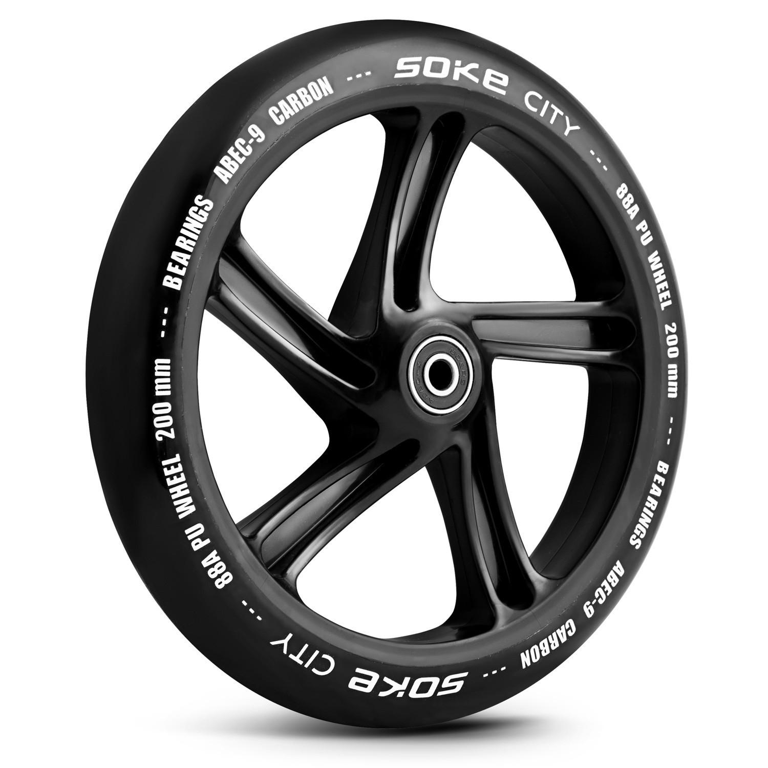 B2X  Roues scooter urbain 200 mm Noir paquet de 2 
